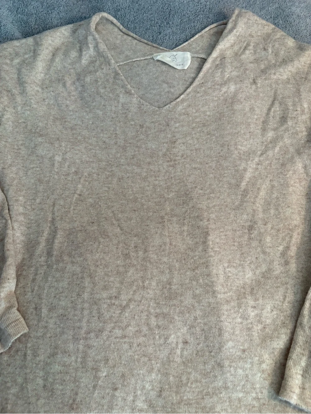 Hyped Unicorn Oversized Sweater Tunic Sweater M/L 5% Wool Pale Brown/Tan
